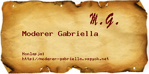 Moderer Gabriella névjegykártya